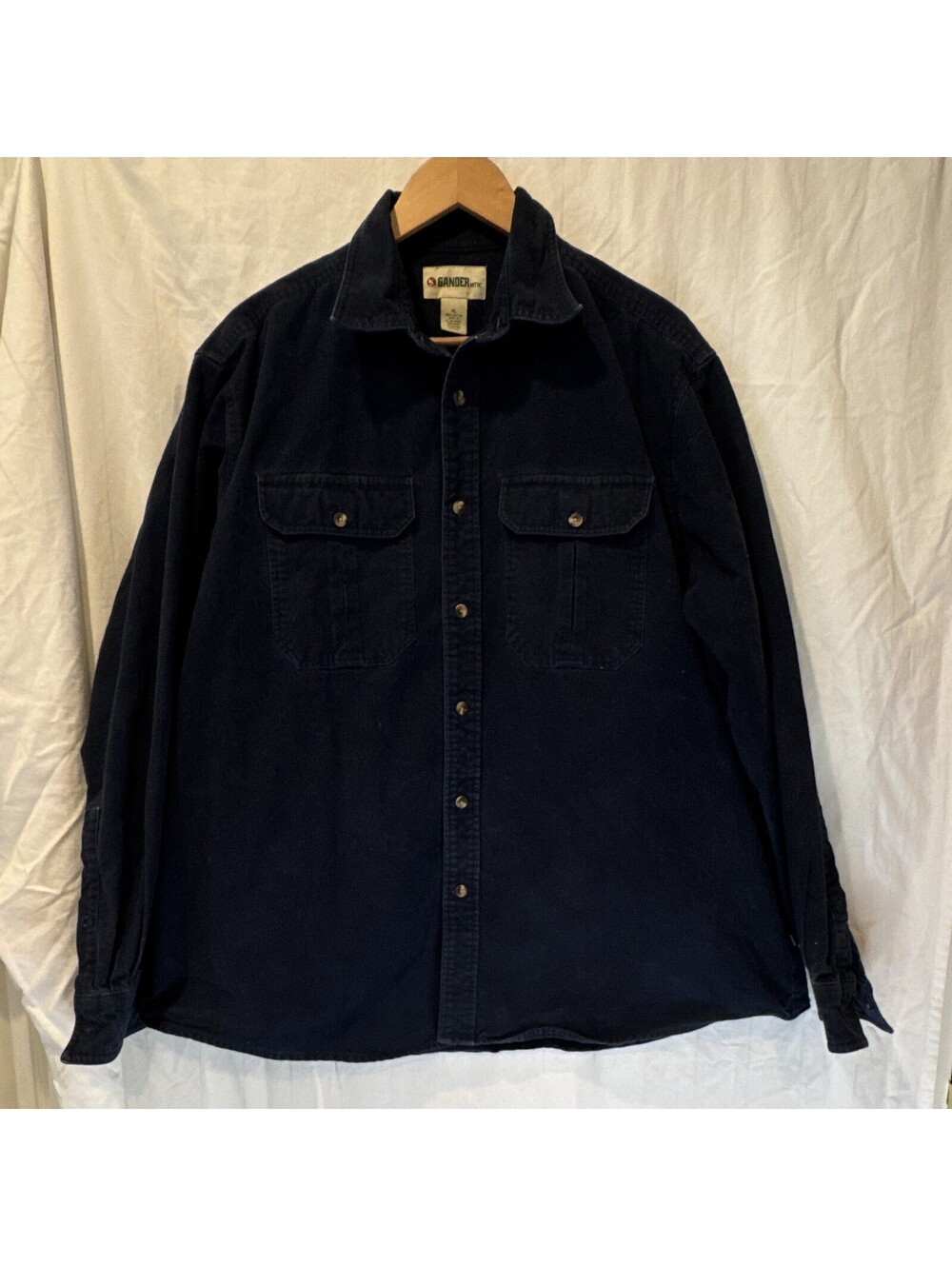 Men’s Long Sleeve 100% Cotton Gander Mountain Shirt navy XL